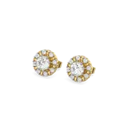 Encircled Solitaire - Pure Gold Lab Diamond Earrings thumbnail 1