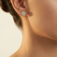 Encircled Solitaire - Pure Gold Lab Diamond Earrings thumbnail 2