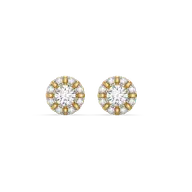 Encircled Solitaire - Pure Gold Lab Diamond Earrings thumbnail 3