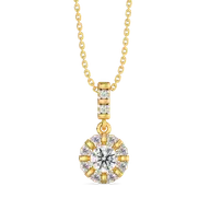 Encircled Solitaire - Pure Gold Lab Diamond Pendant thumbnail 1