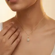 Encircled Solitaire - Pure Gold Lab Diamond Pendant thumbnail 2
