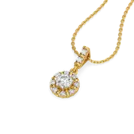 Encircled Solitaire - Pure Gold Lab Diamond Pendant thumbnail 3