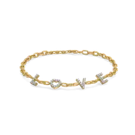Endless Love Letter - Lab Diamond Charm Bracelet thumbnail 1