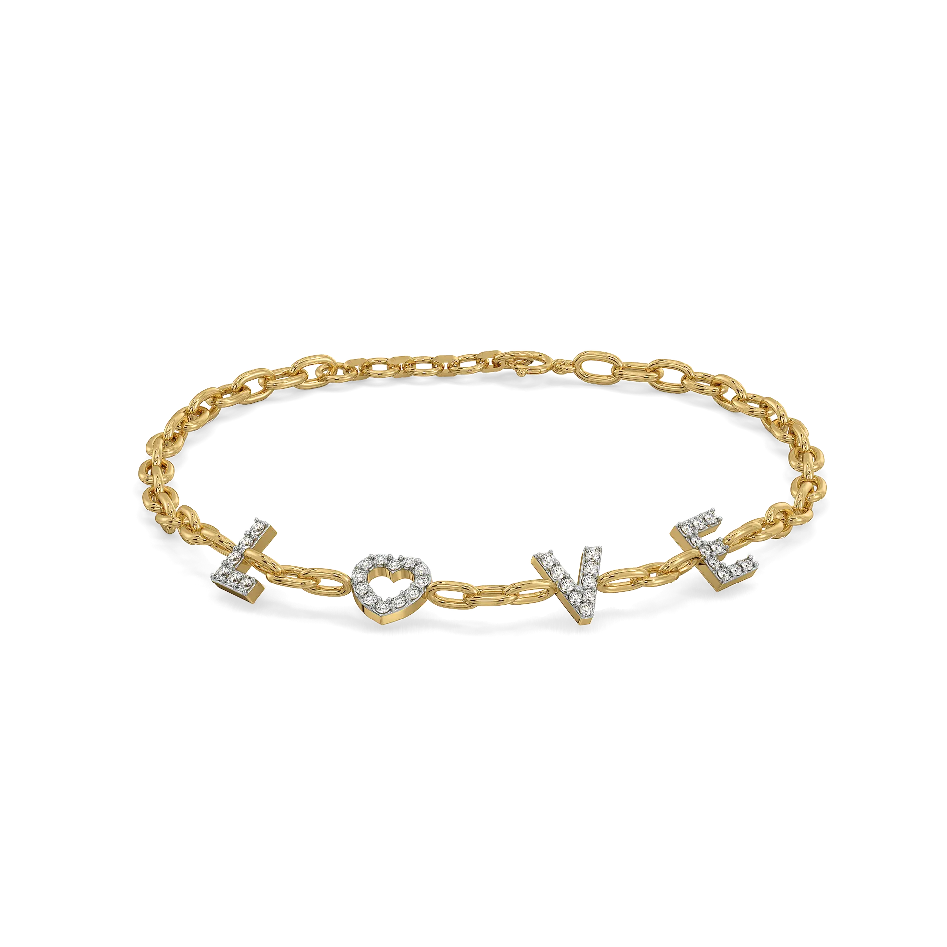 Endless Love Letter - Lab Diamond Charm Bracelet