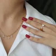 Endless Love Letter - Lab Diamond Charm Necklace thumbnail 4