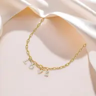 Endless Love Letter - Lab Diamond Charm Necklace thumbnail 5