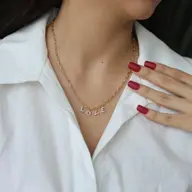 Endless Love Letter - Lab Diamond Charm Necklace thumbnail 7