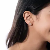 Everlasting Heart - Lab Diamond Stud Earrings thumbnail 2
