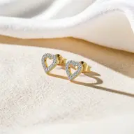 Everlasting Heart - Lab Diamond Stud Earrings thumbnail 3