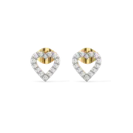 Everlasting Heart - Lab Diamond Stud Earrings thumbnail 4