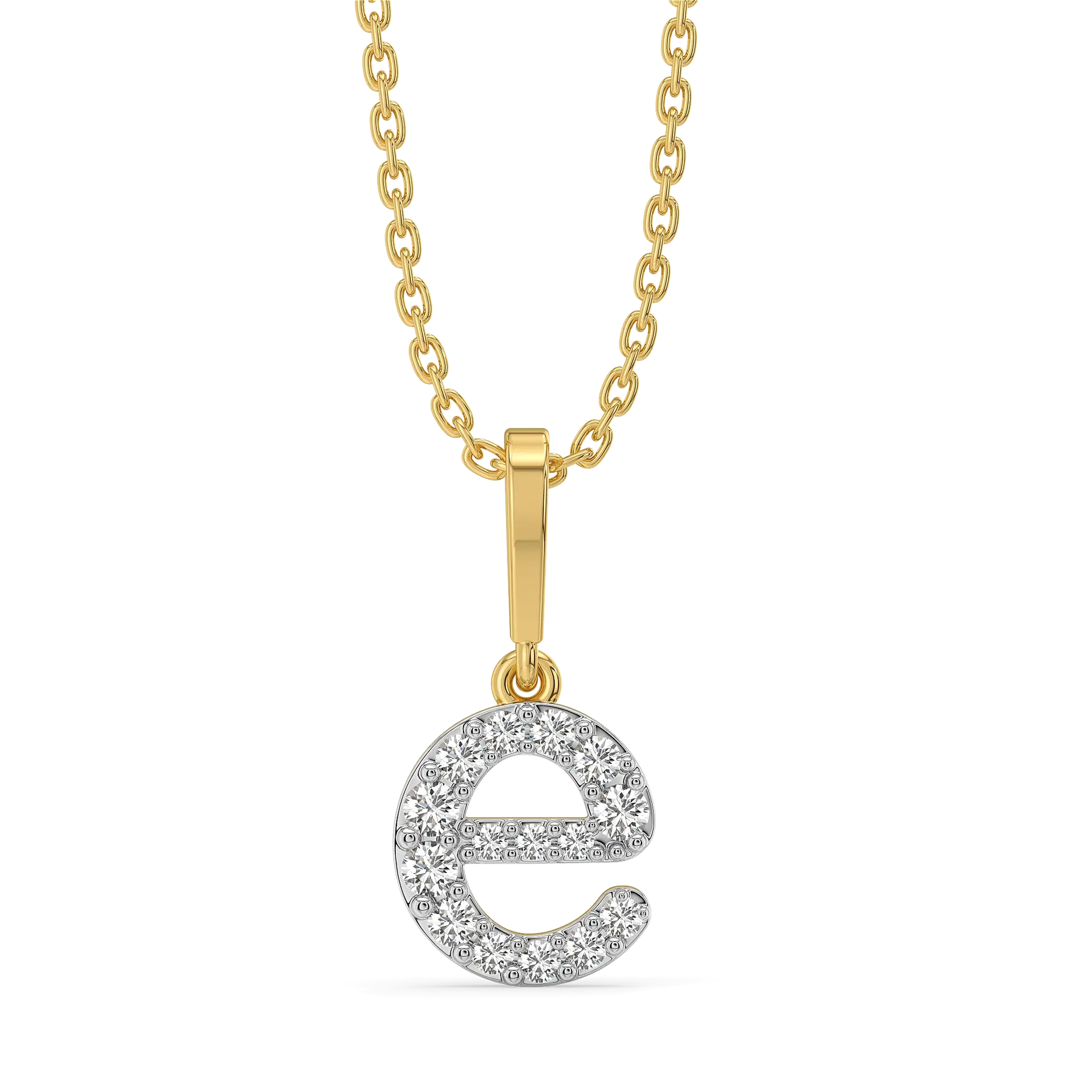 Evermore E - Lab Diamond Alphabet Pendant — image 1