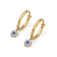 Evil Eye Huggies - Lab Diamond Earrings thumbnail 1