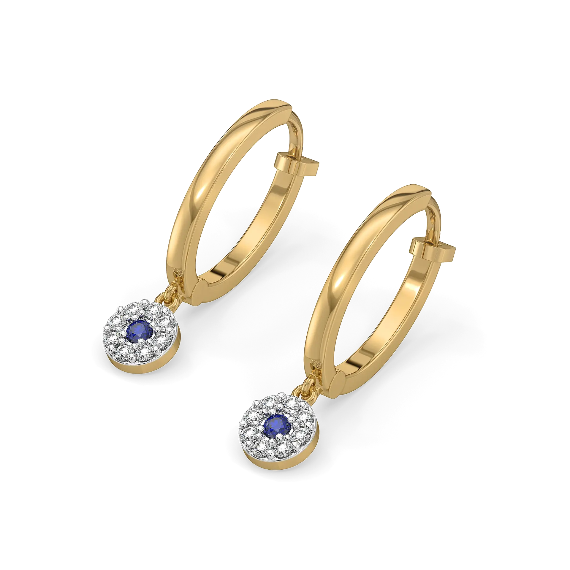 Evil Eye Huggies - Lab Diamond Earrings