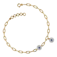 Evil Eye - Lab Diamond Charm Bracelet thumbnail 4