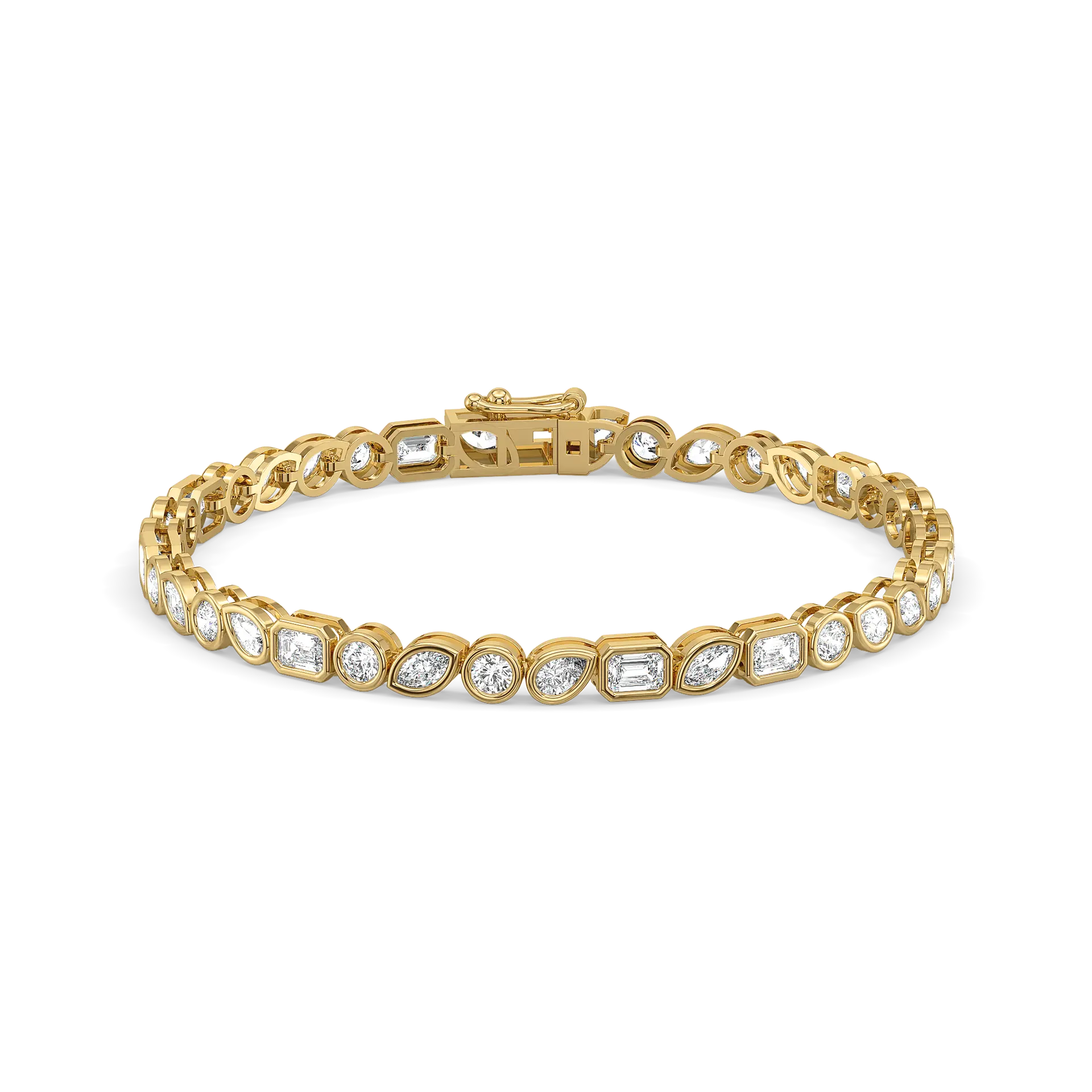 Facet Medley - Pure Gold Lab Diamond Solitaire Bracelet — image 1
