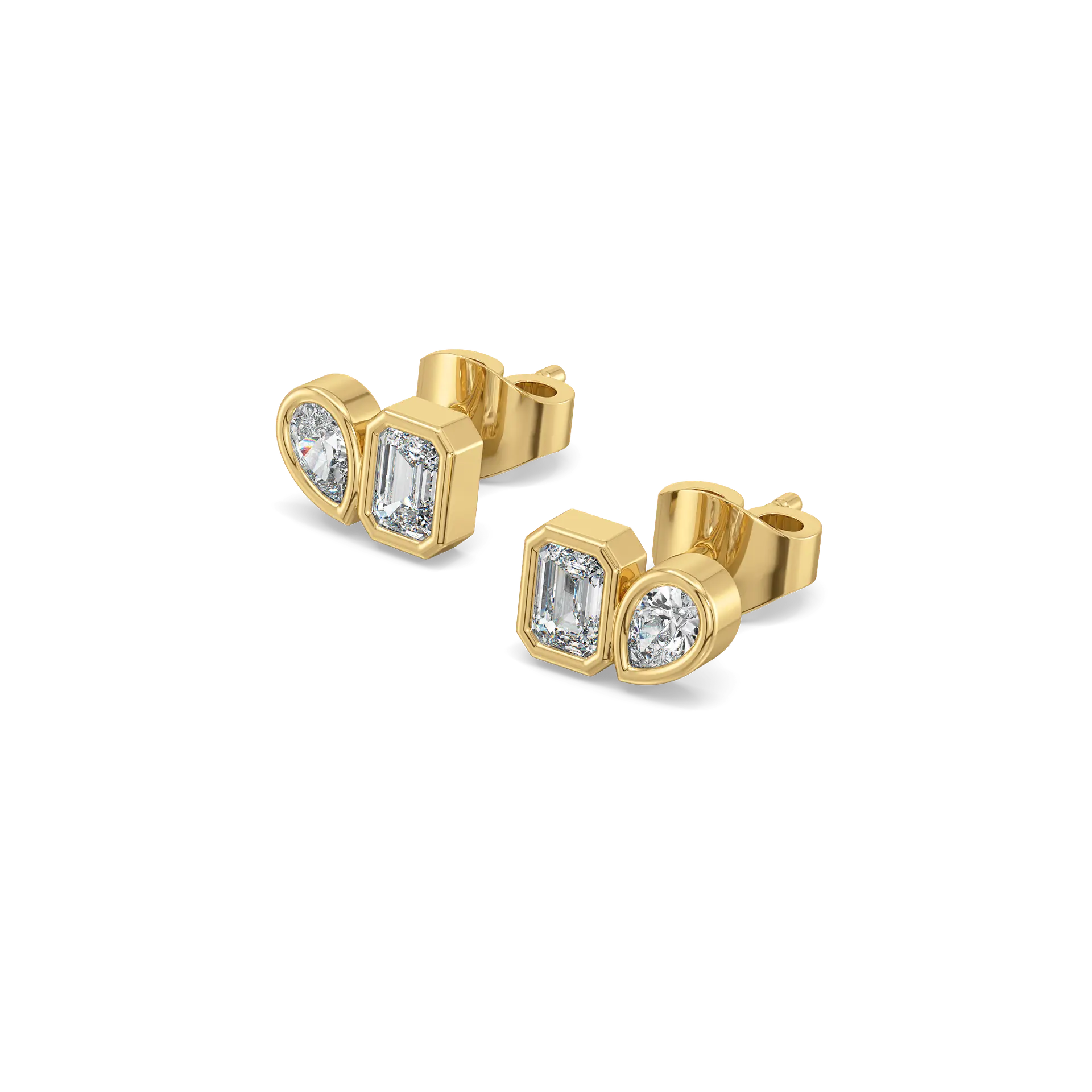 Facet Medley - Pure Gold Lab Diamond Stud Earrings — image 1