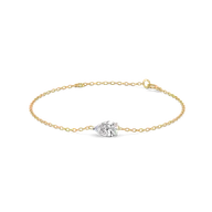 Feathered Pear - Pure Gold Lab Diamond Solitaire Bracelet thumbnail 1
