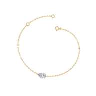 Feathered Pear - Pure Gold Lab Diamond Solitaire Bracelet thumbnail 3
