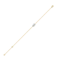 Feathered Pear - Pure Gold Lab Diamond Solitaire Bracelet thumbnail 4