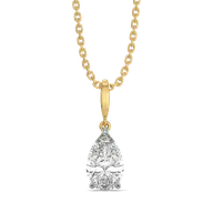 Feathered Pear - Pure Gold Lab Diamond Solitaire Pendant thumbnail 3