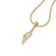 Featherlight Grace - Pure Gold Lab Diamond Pendant thumbnail 1