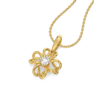 Floral Loop -Pure Gold Lab Diamond Pendant thumbnail 1