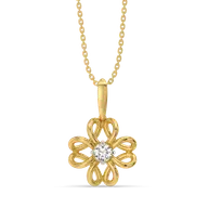 Floral Loop -Pure Gold Lab Diamond Pendant thumbnail 2
