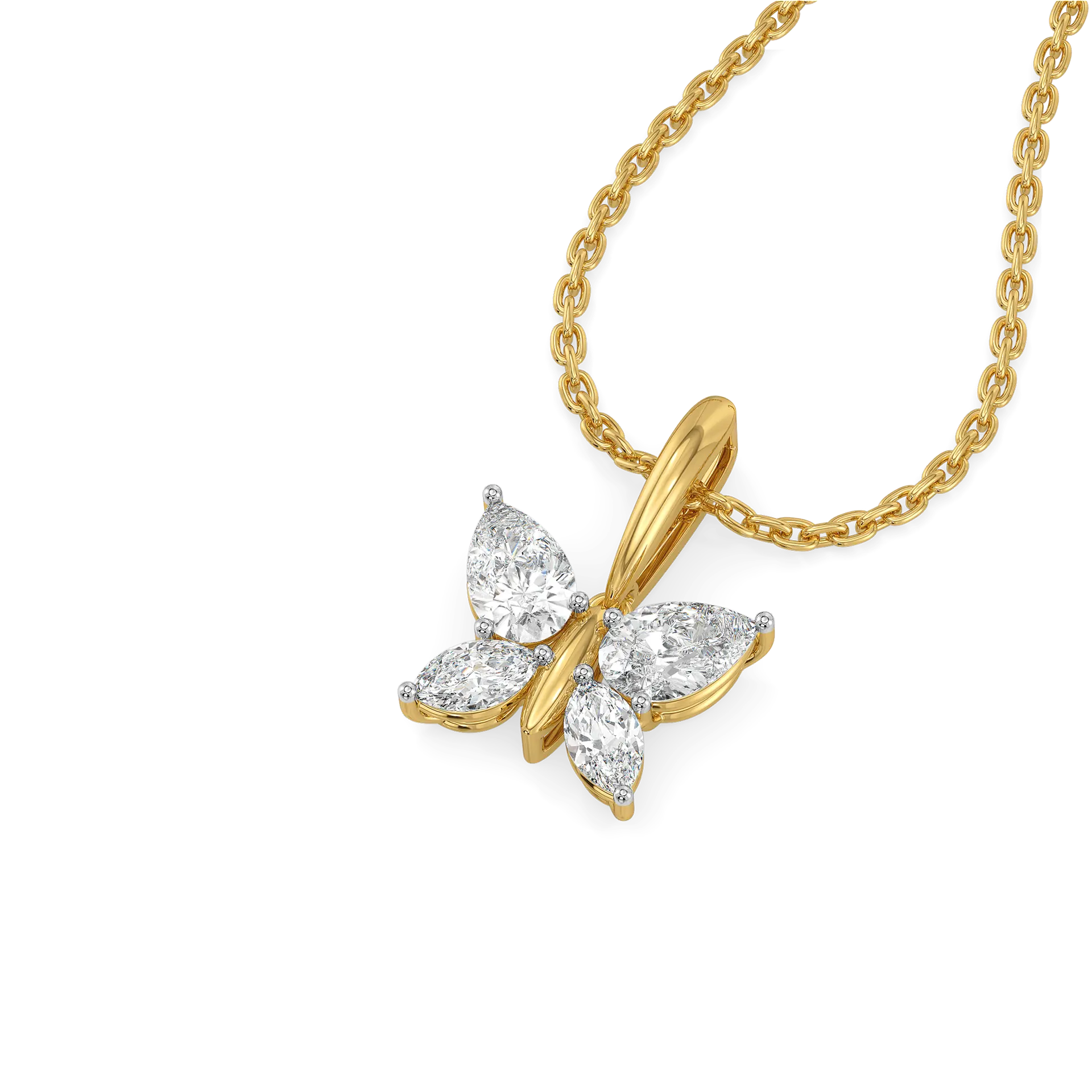 Fluttered Grace - Pure Gold Lab Diamond Pendant — image 1