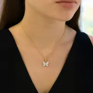 Fluttered Grace - Pure Gold Lab Diamond Pendant thumbnail 2