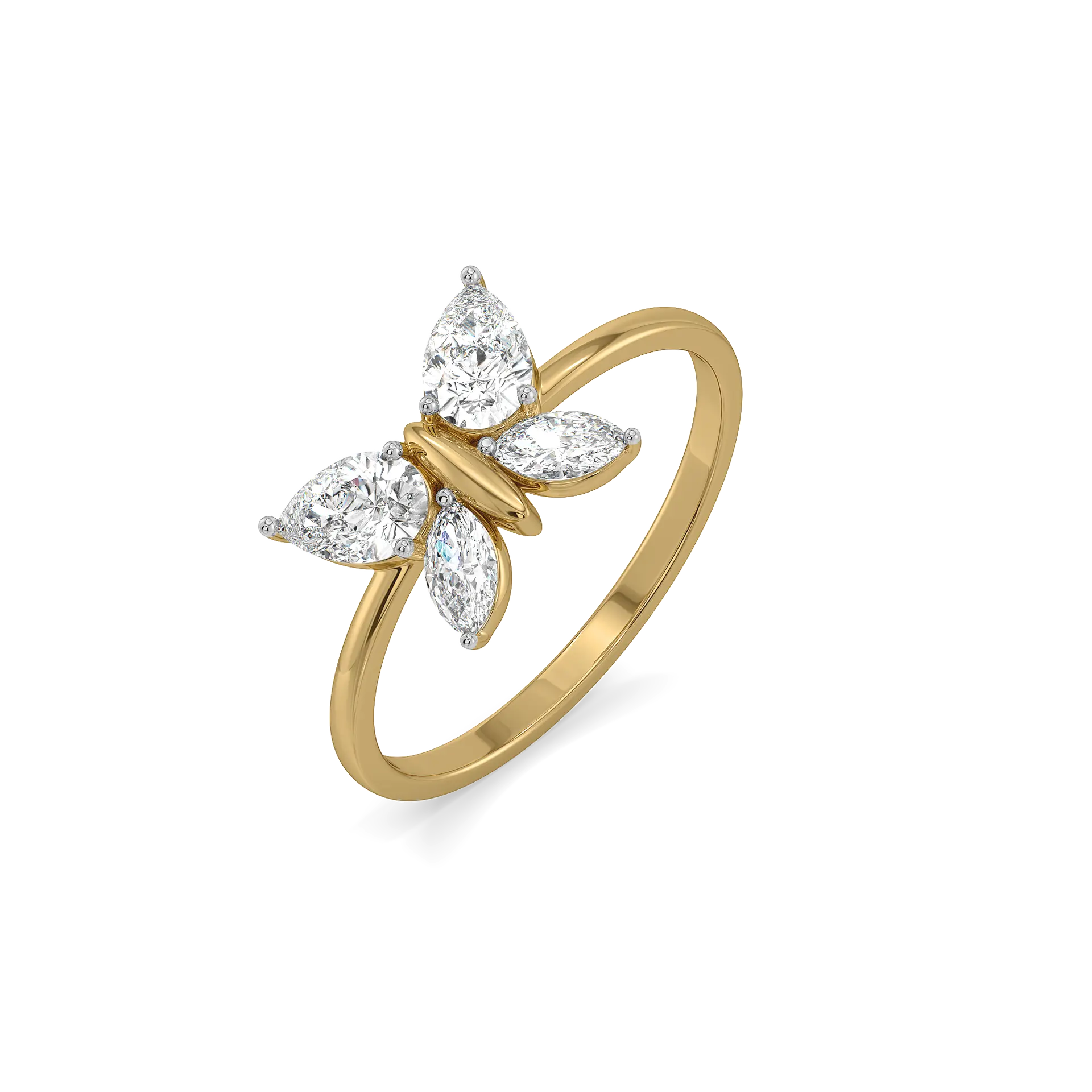 Fluttered Grace  - Pure Gold Lab Diamond Ring — image 1