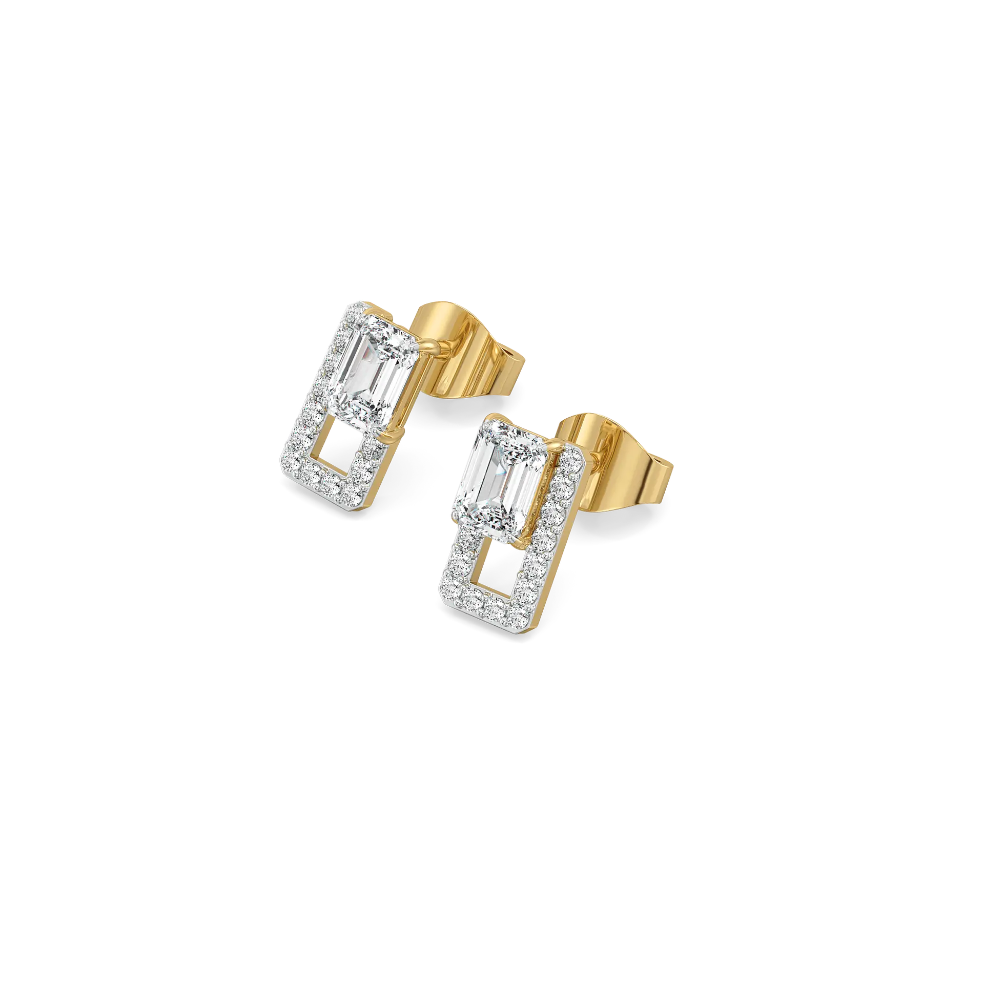 Forever Emerald - Pure Gold Lab Diamond Solitaire Earrings — image 1