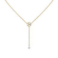 Four Leaf Cascade - Lab Diamond Lariat Necklace thumbnail 1