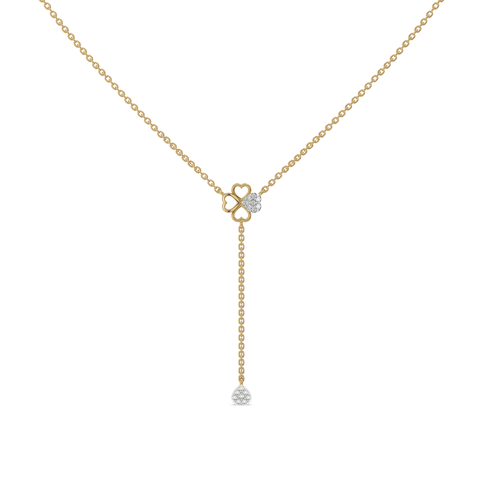 Four Leaf Cascade - Lab Diamond Lariat Necklace — image 1