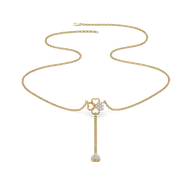 Four Leaf Cascade - Lab Diamond Lariat Necklace thumbnail 4