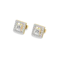 Framed Brilliance - Pure Gold Lab Diamond Solitaire Earrings thumbnail 1