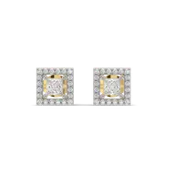 Framed Brilliance - Pure Gold Lab Diamond Solitaire Earrings thumbnail 2