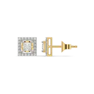 Framed Brilliance - Pure Gold Lab Diamond Solitaire Earrings thumbnail 3