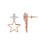 Galaxy Charm Ear Jacket - Lab Diamond Earrings thumbnail 5