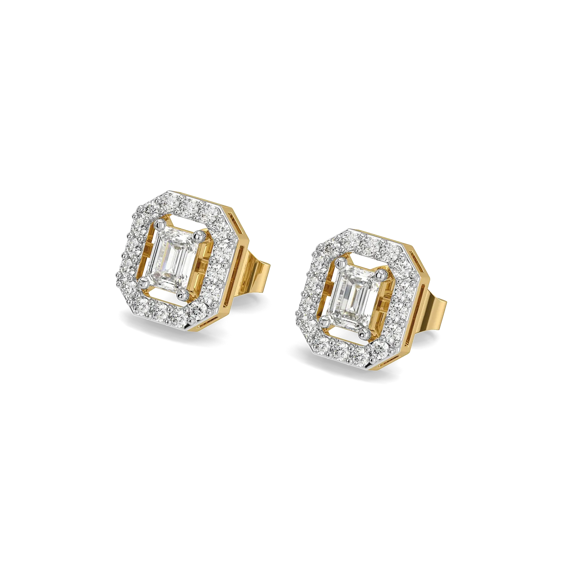 Gatsby Glamour - Pure Gold Lab Diamond Stud Earrings — image 1