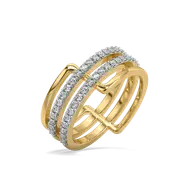 Geometric Statement - Lab Diamond Cocktail Ring thumbnail 1