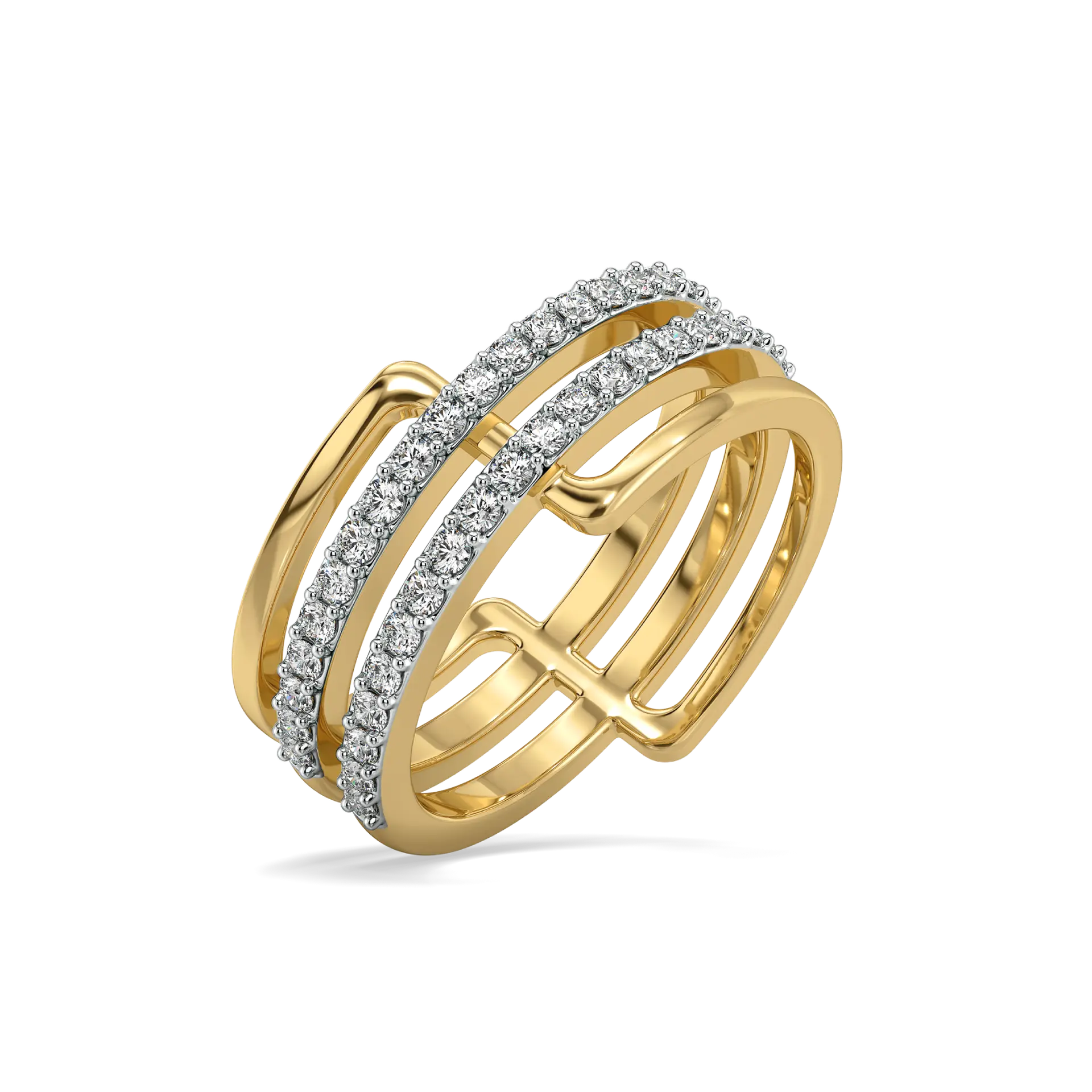 Geometric Statement - Lab Diamond Cocktail Ring — image 1