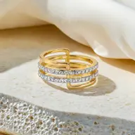 Geometric Statement - Lab Diamond Cocktail Ring thumbnail 3