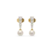 Glinting Pearl - Lab Diamond Drop Earrings thumbnail 2