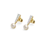 Glinting Pearl - Lab Diamond Drop Earrings thumbnail 3