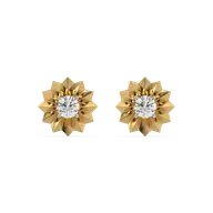 Golden Bloom - Lab Diamond Solitaire Stud Earrings thumbnail 3