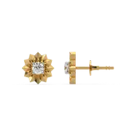 Golden Bloom - Lab Diamond Solitaire Stud Earrings thumbnail 4