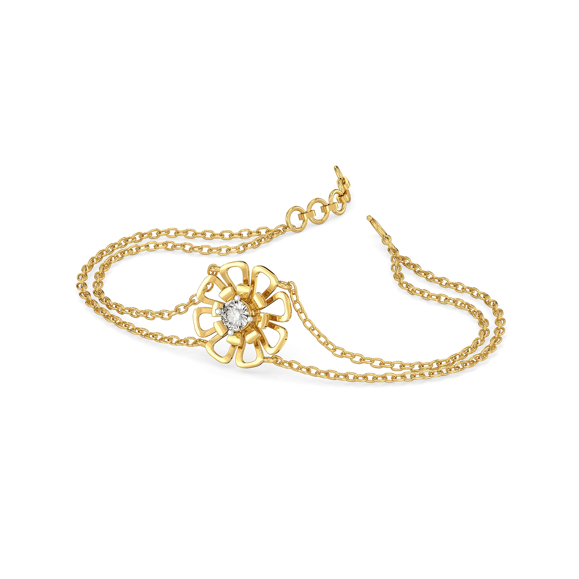 Golden Edge - Lab Diamond Solitaire Bracelet — image 1