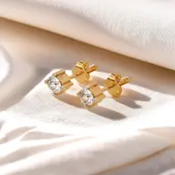 Golden Edge - Lab Diamond Solitaire Earrings thumbnail 1