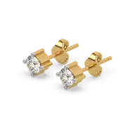 Golden Edge - Lab Diamond Solitaire Earrings thumbnail 3