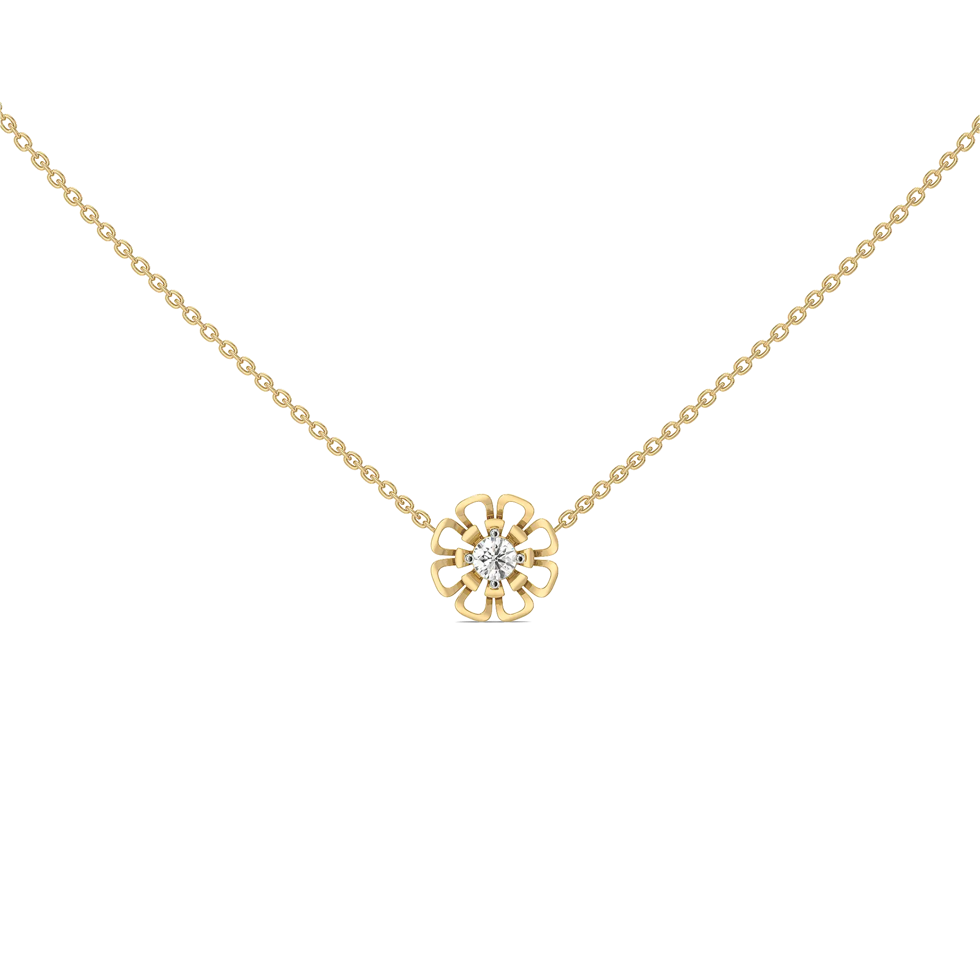 Golden Edge - Lab Diamond Solitaire Necklace — image 1